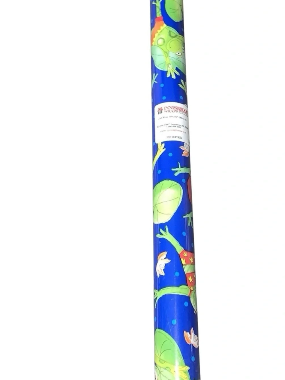 Innisbrook Wraps Hip Hop Frog Reversible Gift Wrap 36 Sq Ft Blue/Grn Retired NWT